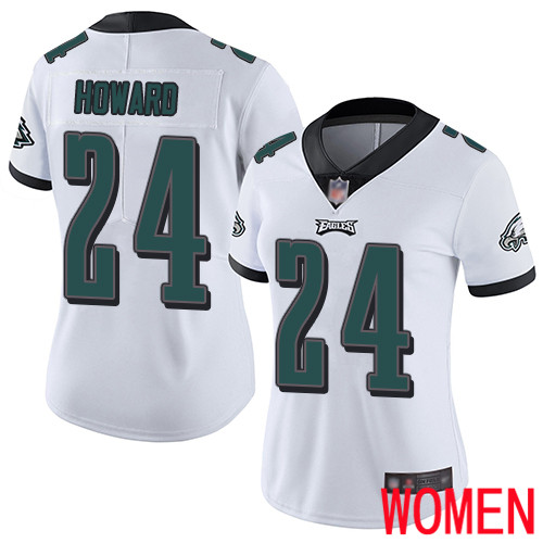 Women Philadelphia Eagles 24 Jordan Howard White Vapor Untouchable NFL Jersey Limited Player Football